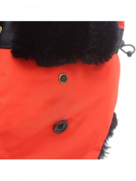 Bomber Hats Oudoor Unisex Faux Fur Lined Trapper Hat Warm Windproof Winter Russian Hats - Orange - C612MAZQEIJ $18.30