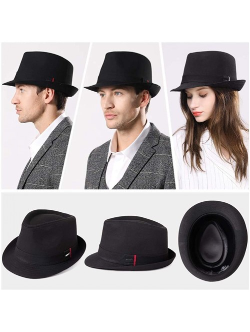 Fedoras 1920s Gatsby Gangster Fedora Dress Costume Trilby Unisex Winter Derby Hat 55-60cm - 91552-black - C718YNCEDZ9 $31.22