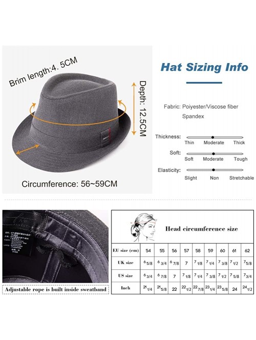 Fedoras 1920s Gatsby Gangster Fedora Dress Costume Trilby Unisex Winter Derby Hat 55-60cm - 91552-black - C718YNCEDZ9 $31.22