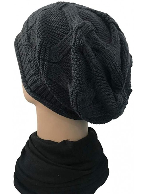 Skullies & Beanies Warm Slouchy Beanie Hat Baggy Stretchy Crochet Cap Casual Outdoor Knitted Hats for Men & Women - Deep Gray...