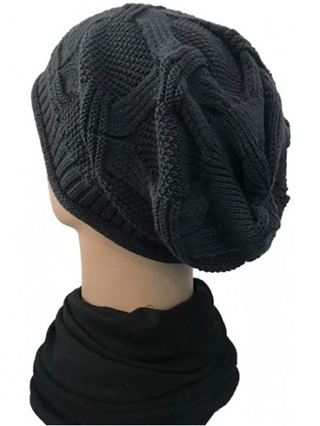 Skullies & Beanies Warm Slouchy Beanie Hat Baggy Stretchy Crochet Cap Casual Outdoor Knitted Hats for Men & Women - Deep Gray...