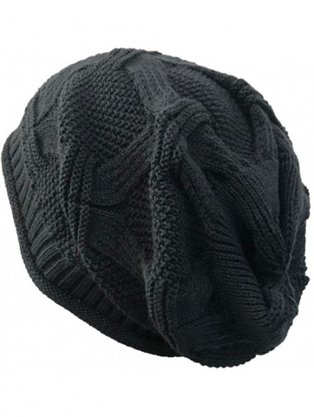 Skullies & Beanies Warm Slouchy Beanie Hat Baggy Stretchy Crochet Cap Casual Outdoor Knitted Hats for Men & Women - Deep Gray...