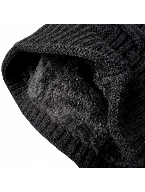 Skullies & Beanies 1-2 Pack Winter Hat Warm Knitted Wool Thick Baggy Slouchy Beanie Skull Cap for Men Women Gifts - A-black-1...