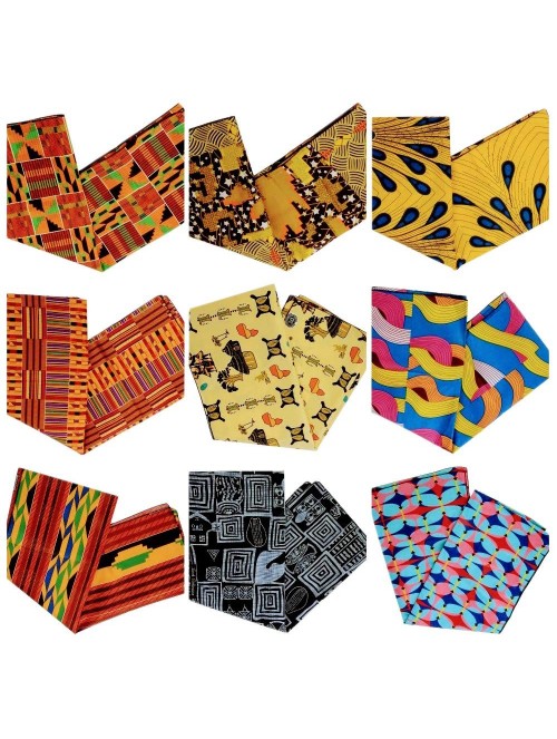 Headbands Stretch Headwraps Headband African - Mix Pack of 2 Kente & Ankara Headwraps - CS18O00T8HD $27.06