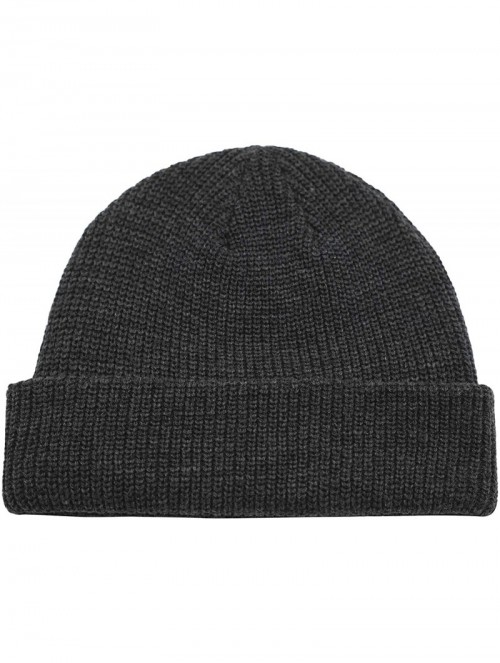 Skullies & Beanies Classic Men's Warm Winter Hats Acrylic Knit Cuff Beanie Cap Daily Beanie Hat - Charcoal Grey - CJ18H7QCR6H...