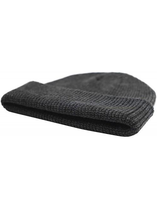 Skullies & Beanies Classic Men's Warm Winter Hats Acrylic Knit Cuff Beanie Cap Daily Beanie Hat - Charcoal Grey - CJ18H7QCR6H...