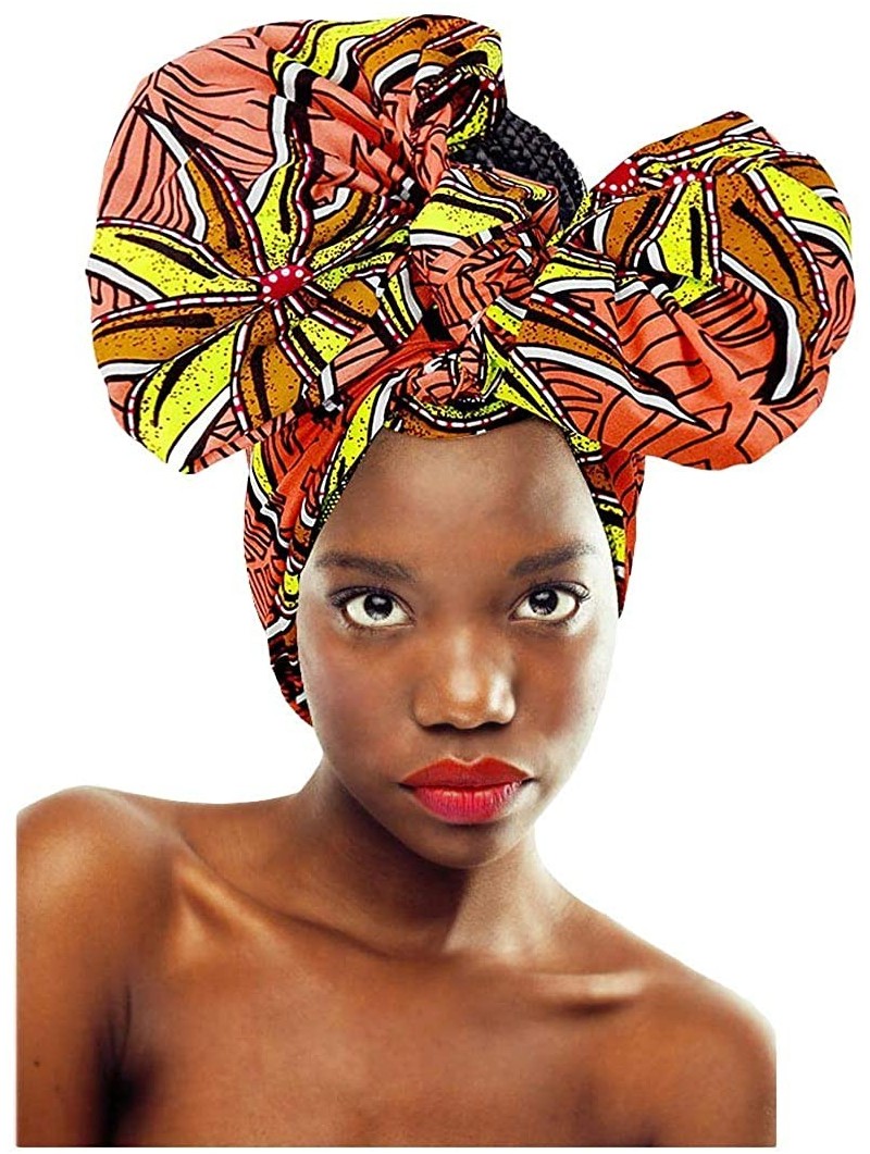 Headbands Stretch Turbans Head-Wrap for Women African Printed Long Hair Scarf Headband - Floral C - CS197CE7ETR $14.74