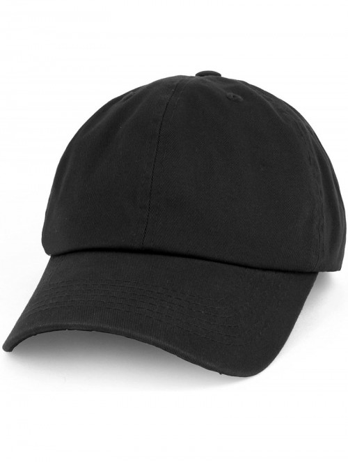 Baseball Caps Oversize XXL Plain Unstructured Soft Crown Cotton Dad Hat - Black - C118ZMEC7MT $19.13