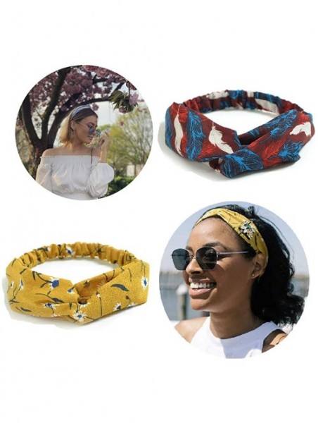 Headbands 10 Pack Boho Headbands for Women Girls Criss Cross Elastic Hair Band Twisted Head Wrap - 10PCS-A - C518RAG7ZMI $20.70