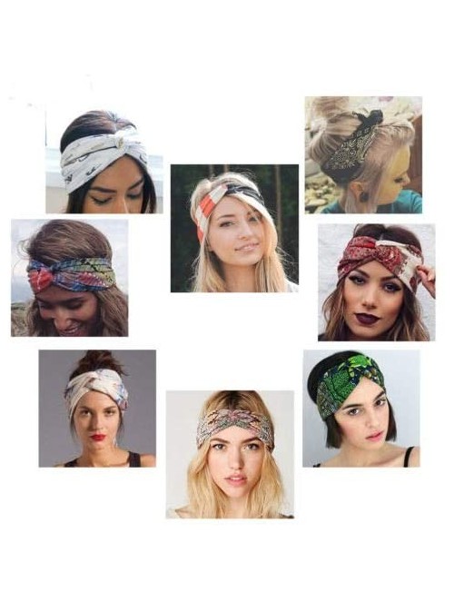 Headbands 10 Pack Boho Headbands for Women Girls Criss Cross Elastic Hair Band Twisted Head Wrap - 10PCS-A - C518RAG7ZMI $20.70