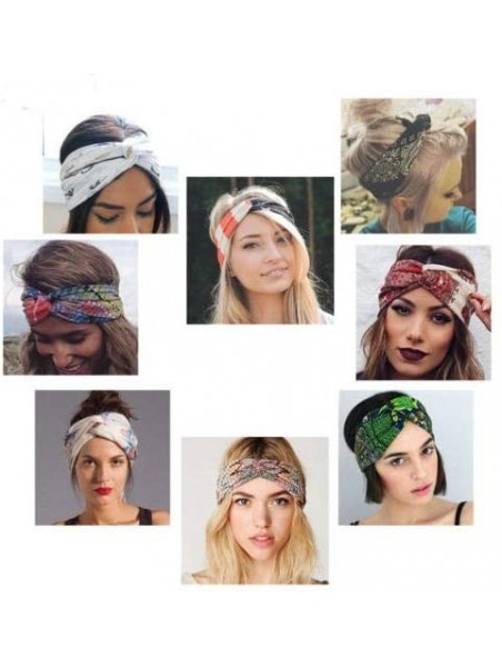 Headbands 10 Pack Boho Headbands for Women Girls Criss Cross Elastic Hair Band Twisted Head Wrap - 10PCS-A - C518RAG7ZMI $20.70