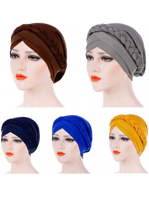 Skullies & Beanies Hijab Braid Silky Turban Hats for Women Cancer Chemo Beanies Cap Headwrap Headwear - Black - CW18R5MLKN7 $...