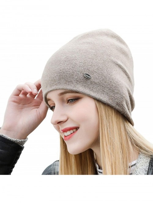 Skullies & Beanies Women's Fashion Soft Stretchy Knit Beanie Slouchy Stylish Skull Cap Cashmere Winter Hats for Girl Women - ...