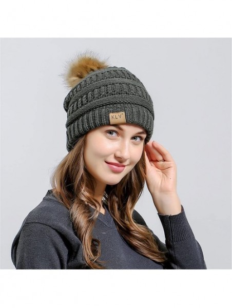 Sun Hats Womens Knit Cap Baggy Warm Crochet Winter Wool Ski Beanie Skull Slouchy Hat - Army Green - C418IE46YS3 $10.79