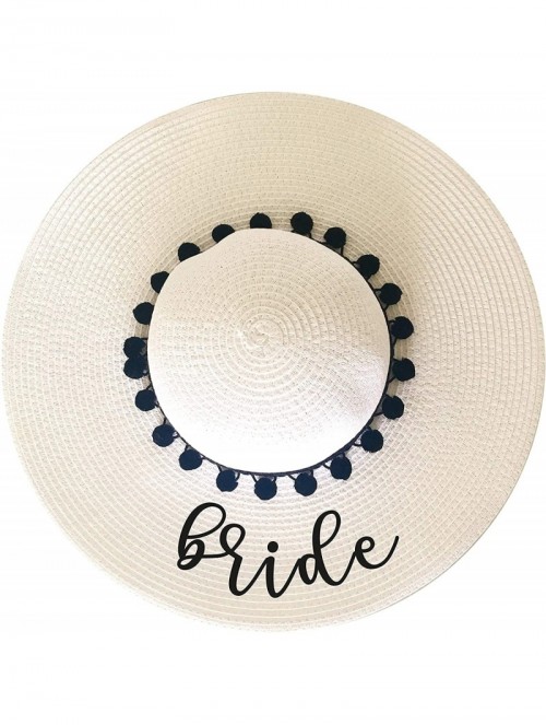 Sun Hats Bride-Floopy-Hat - White/Black - CG18EZCWH84 $26.61