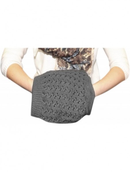 Skullies & Beanies Womens Knit Thick Warm Slouch Beanie Ski Hat Cap - Gray - CJ12N1KIX7H $15.51