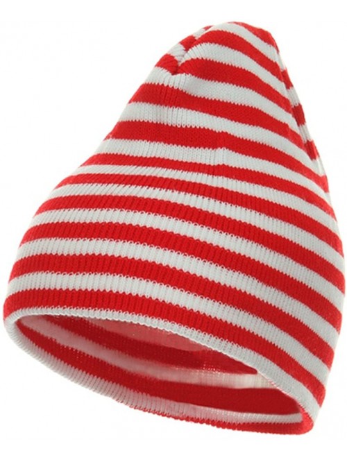 Skullies & Beanies Trendy Striped Beanie - Red White - C1114YSRA35 $14.39