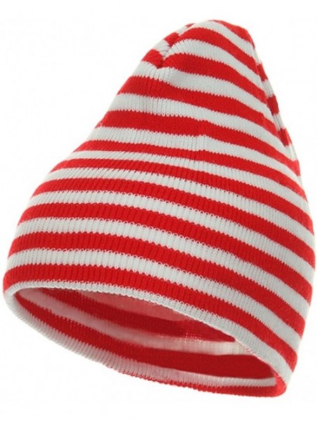 Skullies & Beanies Trendy Striped Beanie - Red White - C1114YSRA35 $14.39