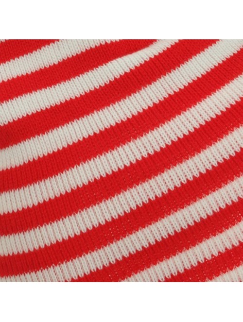 Skullies & Beanies Trendy Striped Beanie - Red White - C1114YSRA35 $14.39