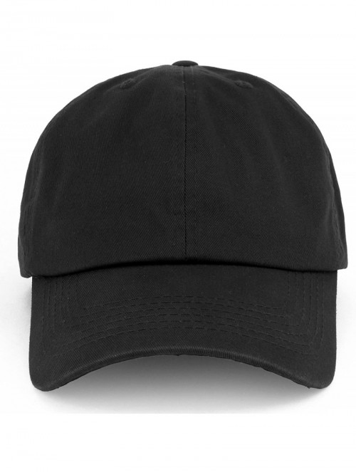 Baseball Caps Oversize XXL Plain Unstructured Soft Crown Cotton Dad Hat - Black - C118ZMEC7MT $19.13