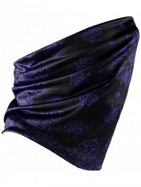 Balaclavas Face Bandanas Neck Gaiters for Men Women Dust Scarf Balaclava Headbands - Purple Paisley - CS199O0ZRI4 $16.60