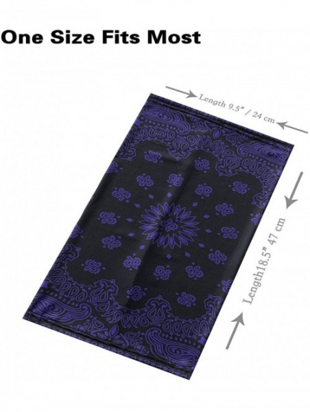 Balaclavas Face Bandanas Neck Gaiters for Men Women Dust Scarf Balaclava Headbands - Purple Paisley - CS199O0ZRI4 $16.60