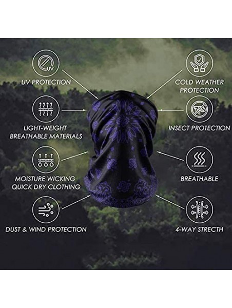 Balaclavas Face Bandanas Neck Gaiters for Men Women Dust Scarf Balaclava Headbands - Purple Paisley - CS199O0ZRI4 $16.60