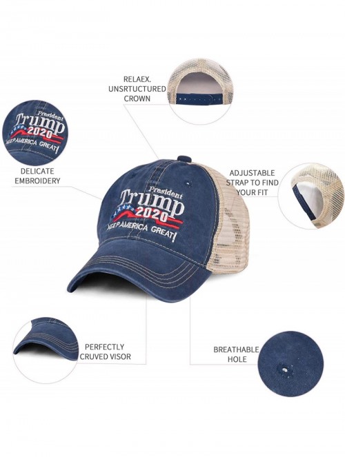 Baseball Caps Donald Trump 2020 Hat Keep America Great Embroidered MAGA USA Adjustable Baseball Cap - A-2-navy Blue - C818XUO...