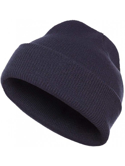 Skullies & Beanies Warm Winter Beanies Hat Cap for Men Women Toboggan Cuffed Knit Slouch - Black - C718KRD5N0L $14.66