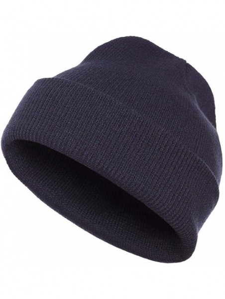 Skullies & Beanies Warm Winter Beanies Hat Cap for Men Women Toboggan Cuffed Knit Slouch - Black - C718KRD5N0L $14.66