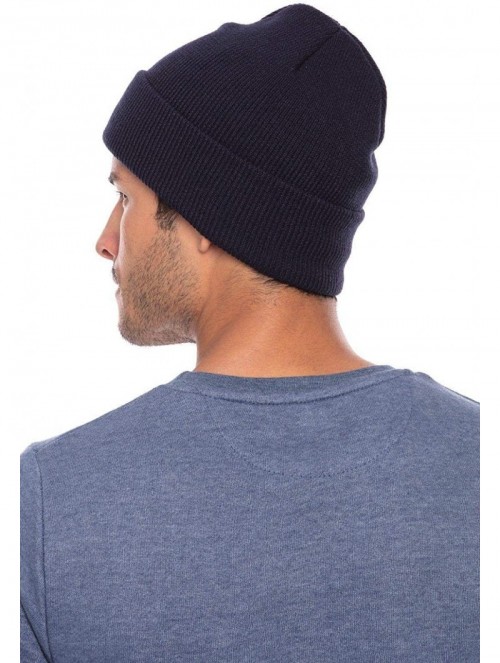 Skullies & Beanies Warm Winter Beanies Hat Cap for Men Women Toboggan Cuffed Knit Slouch - Black - C718KRD5N0L $14.66