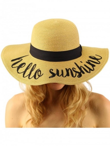 Sun Hats Fun Verbiage Elegant Wide Brim 4" Summer Derby Beach Pool Floppy Dress Sun Hat - CI11JLW0CJ9 $19.20