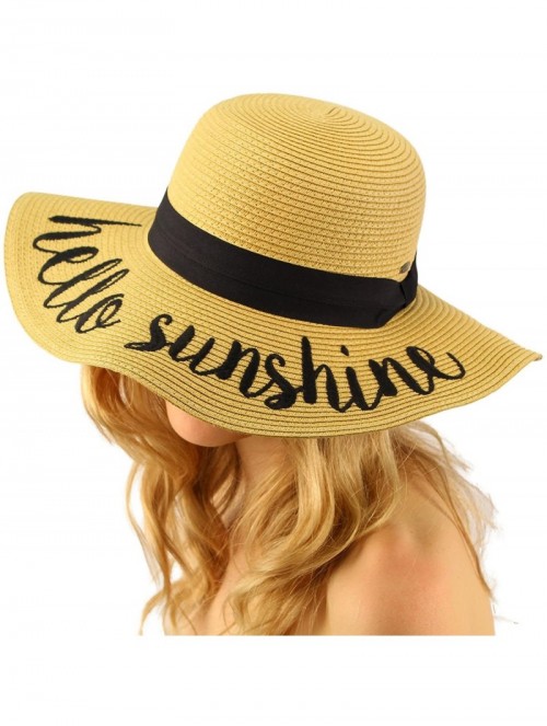 Sun Hats Fun Verbiage Elegant Wide Brim 4" Summer Derby Beach Pool Floppy Dress Sun Hat - CI11JLW0CJ9 $19.20