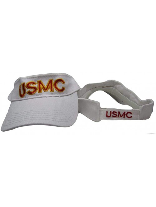 Skullies & Beanies USMC Marine Marines White Red and Gold Letter Visor Cap Hat (Licensed) - CJ12NRENEF4 $14.59