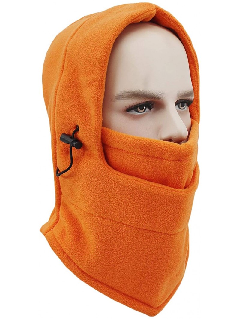 Balaclavas Balaclava Windproof Ski Face Mask Warm Fleece Ear-Flap Winter Hats Hoodie MK9 - Orange - CK18LYM4L43 $25.17