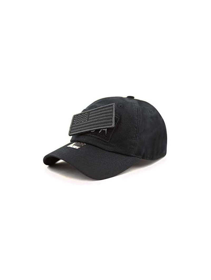 Baseball Caps Cotton & Pigment Low Profile Tactical Operator USA Flag Patch Military Army Cap - 2. Cotton - Black - CN12N71VH...