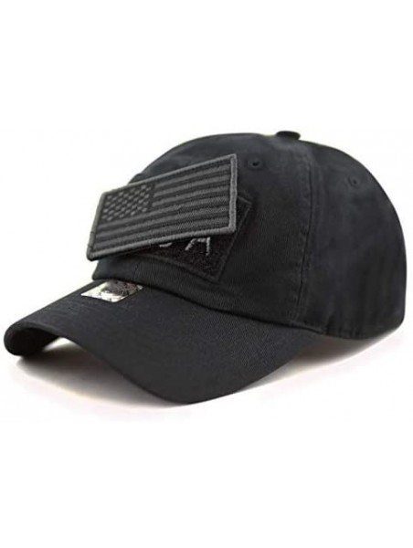 Baseball Caps Cotton & Pigment Low Profile Tactical Operator USA Flag Patch Military Army Cap - 2. Cotton - Black - CN12N71VH...