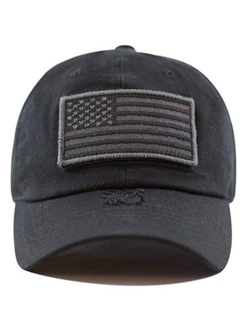 Baseball Caps Cotton & Pigment Low Profile Tactical Operator USA Flag Patch Military Army Cap - 2. Cotton - Black - CN12N71VH...