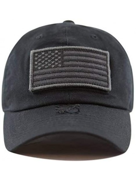 Baseball Caps Cotton & Pigment Low Profile Tactical Operator USA Flag Patch Military Army Cap - 2. Cotton - Black - CN12N71VH...