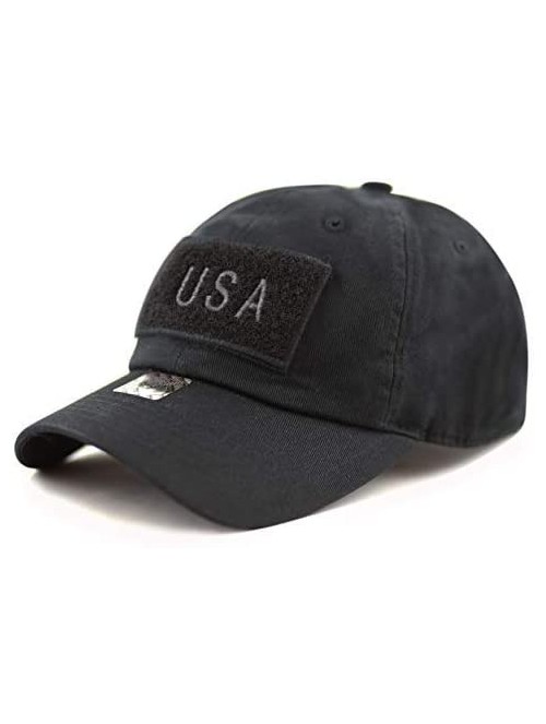 Baseball Caps Cotton & Pigment Low Profile Tactical Operator USA Flag Patch Military Army Cap - 2. Cotton - Black - CN12N71VH...