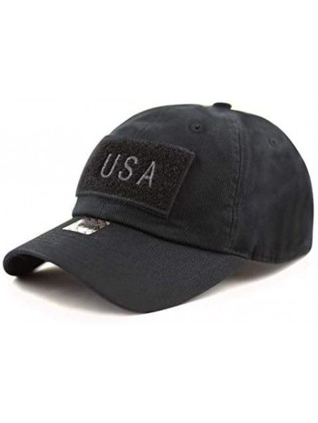 Baseball Caps Cotton & Pigment Low Profile Tactical Operator USA Flag Patch Military Army Cap - 2. Cotton - Black - CN12N71VH...