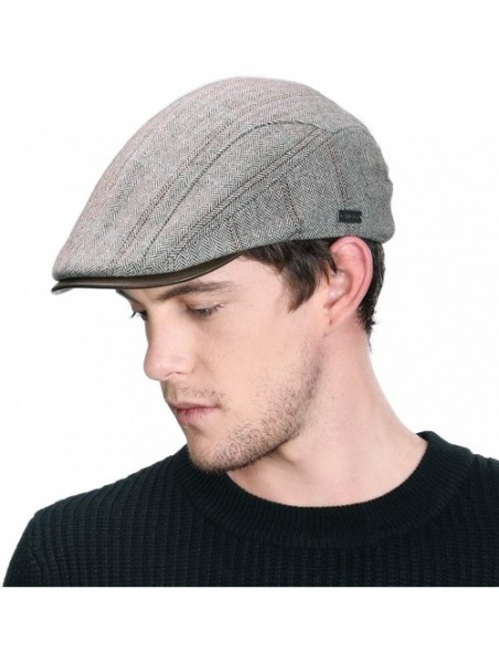 Newsboy Caps Winter Lrish Flat Lvy Newsboy Cap for Mens Hunting Driving Golf Scottish Gatsby Cabbie Hat 55-60cm - 00789-brown...