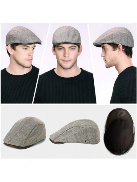 Newsboy Caps Winter Lrish Flat Lvy Newsboy Cap for Mens Hunting Driving Golf Scottish Gatsby Cabbie Hat 55-60cm - 00789-brown...