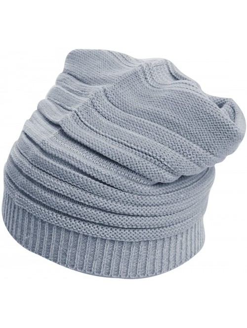 Skullies & Beanies Men Textured Design Winter Wearing Knit Cap Beanie Hat - Gray - CX110O8XA4H $13.71