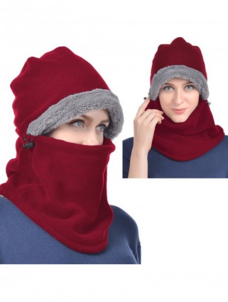 Balaclavas Heavy Fleece Unisex Balaclavas- Ski Face Mask- Winter Neck Warmer Protective Headgear - Burgundy Red - CU18G3T9H0D...