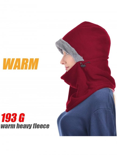 Balaclavas Heavy Fleece Unisex Balaclavas- Ski Face Mask- Winter Neck Warmer Protective Headgear - Burgundy Red - CU18G3T9H0D...