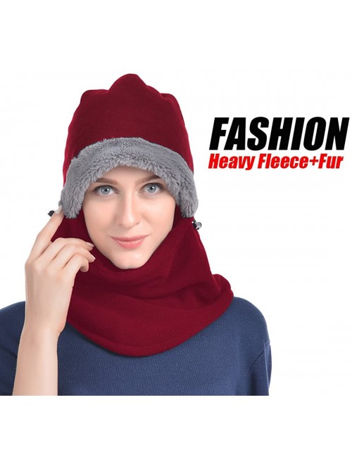 Balaclavas Heavy Fleece Unisex Balaclavas- Ski Face Mask- Winter Neck Warmer Protective Headgear - Burgundy Red - CU18G3T9H0D...