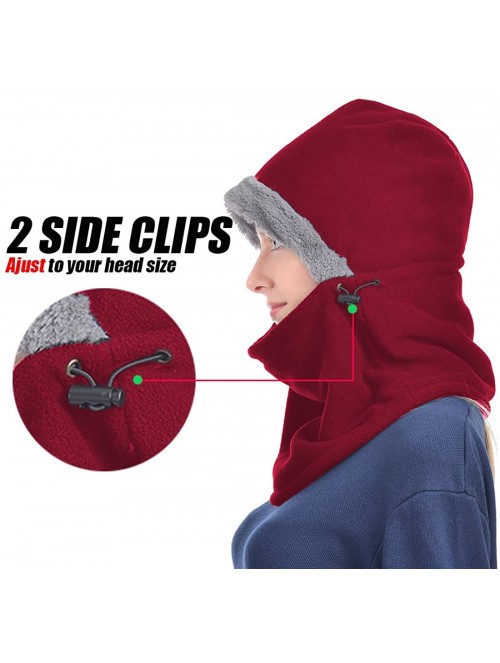 Balaclavas Heavy Fleece Unisex Balaclavas- Ski Face Mask- Winter Neck Warmer Protective Headgear - Burgundy Red - CU18G3T9H0D...