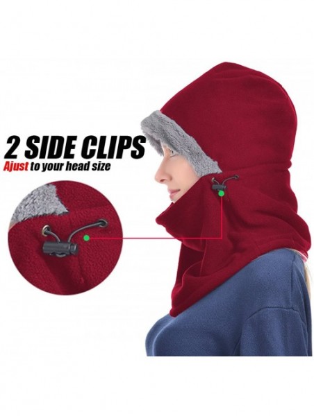 Balaclavas Heavy Fleece Unisex Balaclavas- Ski Face Mask- Winter Neck Warmer Protective Headgear - Burgundy Red - CU18G3T9H0D...