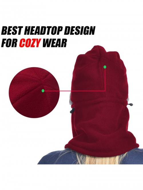 Balaclavas Heavy Fleece Unisex Balaclavas- Ski Face Mask- Winter Neck Warmer Protective Headgear - Burgundy Red - CU18G3T9H0D...